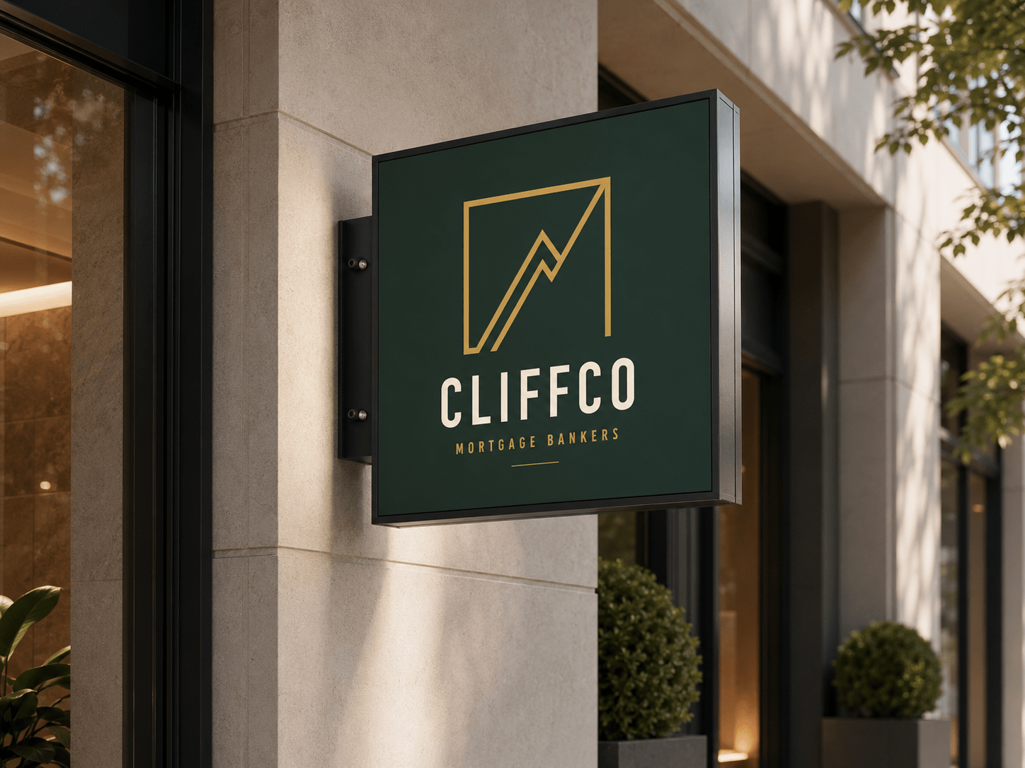 Cliffco Mortgage Bankers sign mockup